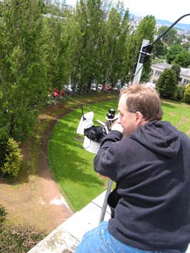 Photo of weather station installation on Victoria High School